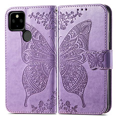 Leather Case Stands Butterfly Flip Cover Holder for Google Pixel 5a 5G Clove Purple