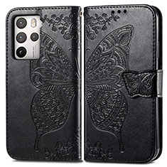 Leather Case Stands Butterfly Flip Cover Holder for HTC U23 5G Black