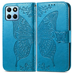 Leather Case Stands Butterfly Flip Cover Holder for Huawei Honor 70 Lite 5G Blue