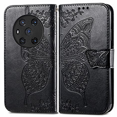 Leather Case Stands Butterfly Flip Cover Holder for Huawei Honor Magic3 5G Black