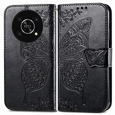 Leather Case Stands Butterfly Flip Cover Holder for Huawei Honor Magic4 Lite 5G Black