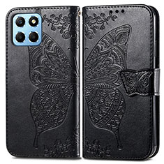 Leather Case Stands Butterfly Flip Cover Holder for Huawei Honor X6 5G Black