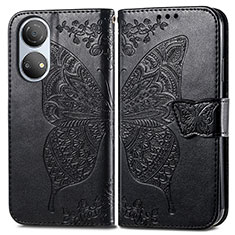 Leather Case Stands Butterfly Flip Cover Holder for Huawei Honor X7 Black