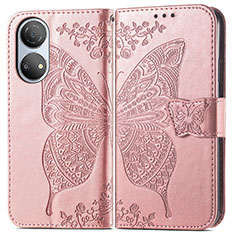 Leather Case Stands Butterfly Flip Cover Holder for Huawei Honor X7 Rose Gold