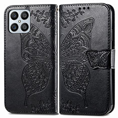 Leather Case Stands Butterfly Flip Cover Holder for Huawei Honor X8 4G Black