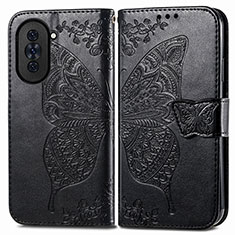 Leather Case Stands Butterfly Flip Cover Holder for Huawei Nova 10 Black