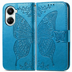 Leather Case Stands Butterfly Flip Cover Holder for Huawei Nova 10 SE Blue