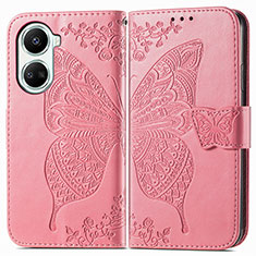 Leather Case Stands Butterfly Flip Cover Holder for Huawei Nova 10 SE Hot Pink