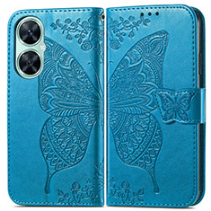 Leather Case Stands Butterfly Flip Cover Holder for Huawei Nova 11i Blue