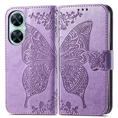 Leather Case Stands Butterfly Flip Cover Holder for Huawei Nova 11i Clove Purple