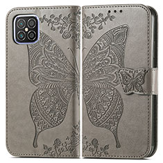 Leather Case Stands Butterfly Flip Cover Holder for Huawei Nova 8 SE 4G Gray