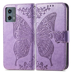 Leather Case Stands Butterfly Flip Cover Holder for Motorola Moto G 5G (2023) Clove Purple