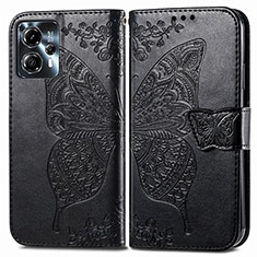 Leather Case Stands Butterfly Flip Cover Holder for Motorola Moto G13 Black