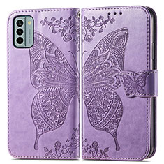 Leather Case Stands Butterfly Flip Cover Holder for Nokia G22 Clove Purple