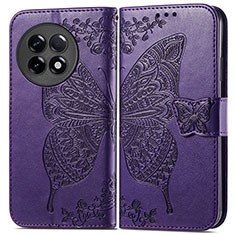 Leather Case Stands Butterfly Flip Cover Holder for OnePlus 11R 5G Purple