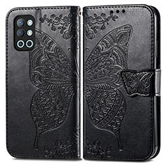 Leather Case Stands Butterfly Flip Cover Holder for OnePlus 9R 5G Black