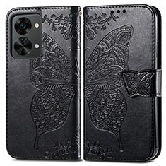 Leather Case Stands Butterfly Flip Cover Holder for OnePlus Nord 2T 5G Black