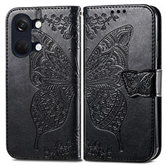 Leather Case Stands Butterfly Flip Cover Holder for OnePlus Nord 3 5G Black