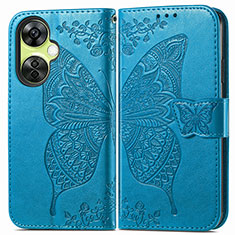 Leather Case Stands Butterfly Flip Cover Holder for OnePlus Nord CE 3 Lite 5G Blue