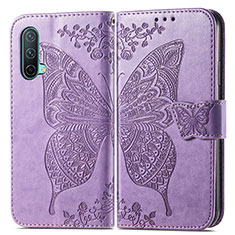 Leather Case Stands Butterfly Flip Cover Holder for OnePlus Nord CE 5G Clove Purple