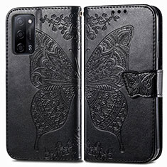 Leather Case Stands Butterfly Flip Cover Holder for Oppo A53s 5G Black