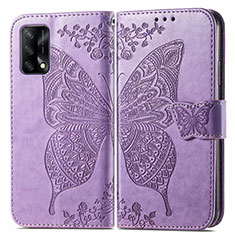 Leather Case Stands Butterfly Flip Cover Holder for Oppo A95 4G Clove Purple