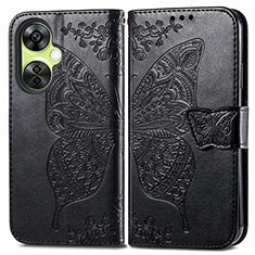 Leather Case Stands Butterfly Flip Cover Holder for Oppo K11x 5G Black