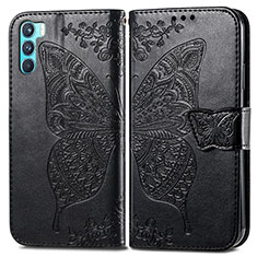 Leather Case Stands Butterfly Flip Cover Holder for Oppo K9 Pro 5G Black
