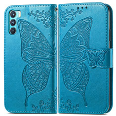 Leather Case Stands Butterfly Flip Cover Holder for Oppo K9 Pro 5G Blue