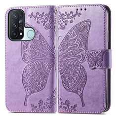 Leather Case Stands Butterfly Flip Cover Holder for Oppo Reno5 A Clove Purple