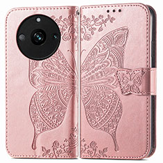 Leather Case Stands Butterfly Flip Cover Holder for Realme 11 Pro 5G Rose Gold