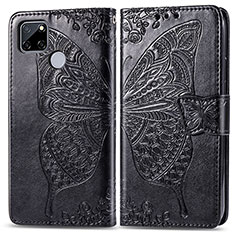 Leather Case Stands Butterfly Flip Cover Holder for Realme 7i RMX2193 Black