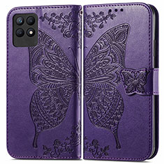 Leather Case Stands Butterfly Flip Cover Holder for Realme 8i Purple