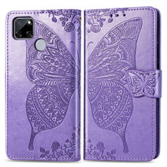 Leather Case Stands Butterfly Flip Cover Holder for Realme C12 Clove Purple