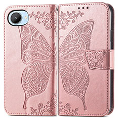 Leather Case Stands Butterfly Flip Cover Holder for Realme C30s Rose Gold