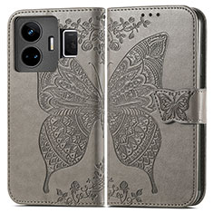 Leather Case Stands Butterfly Flip Cover Holder for Realme GT Neo5 240W 5G Gray