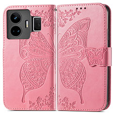 Leather Case Stands Butterfly Flip Cover Holder for Realme GT Neo5 240W 5G Hot Pink