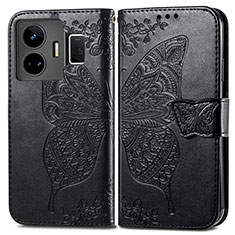 Leather Case Stands Butterfly Flip Cover Holder for Realme GT Neo5 5G Black