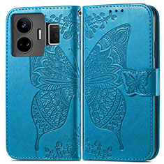 Leather Case Stands Butterfly Flip Cover Holder for Realme GT Neo5 5G Blue