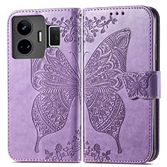 Leather Case Stands Butterfly Flip Cover Holder for Realme GT3 5G Clove Purple