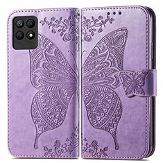 Leather Case Stands Butterfly Flip Cover Holder for Realme Narzo 50 4G Clove Purple