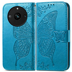 Leather Case Stands Butterfly Flip Cover Holder for Realme Narzo 60 5G Blue