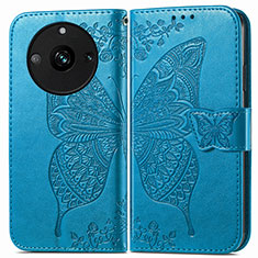 Leather Case Stands Butterfly Flip Cover Holder for Realme Narzo 60 Pro 5G Blue