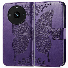 Leather Case Stands Butterfly Flip Cover Holder for Realme Narzo 60 Pro 5G Purple