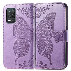 Leather Case Stands Butterfly Flip Cover Holder for Realme Q3 5G Clove Purple