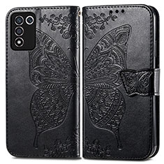 Leather Case Stands Butterfly Flip Cover Holder for Realme Q3s 5G Black