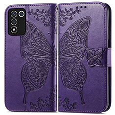 Leather Case Stands Butterfly Flip Cover Holder for Realme Q3s 5G Purple