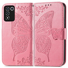 Leather Case Stands Butterfly Flip Cover Holder for Realme Q3t 5G Hot Pink