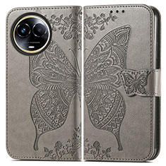 Leather Case Stands Butterfly Flip Cover Holder for Realme V50 5G Gray