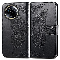 Leather Case Stands Butterfly Flip Cover Holder for Realme V50s 5G Black